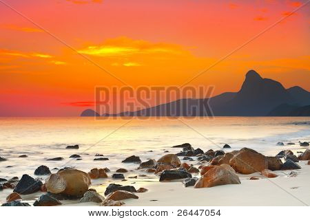 Sunset over the sea. Con Dao. Vietnam
