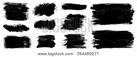 Grunge Set. Detailed Grunge Backgrounds. Stain. Ink Splash. Isolated Backdrops For Text Or Logo. Liq