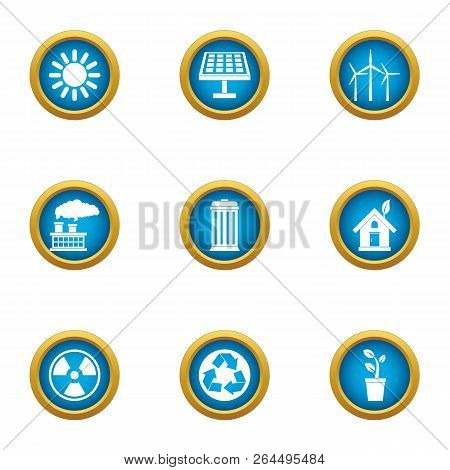 Chemical Sector Icons Set. Flat Set Of 9 Chemical Sector Vector Icons For Web Isolated On White Back