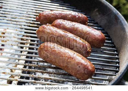Sausages Cook On The Grill