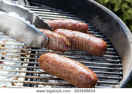 Sausages Cook On The Grill
