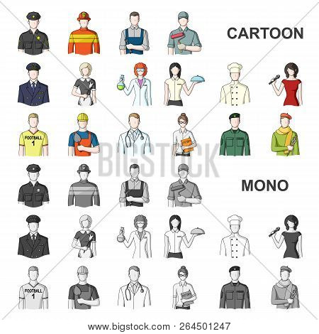 People Of Different Professions Cartoon Icons In Set Collection For Design. Worker And Specialist Ve