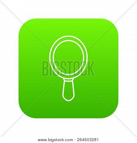 Hand Mirror Icon Green Vector Isolated On White Background