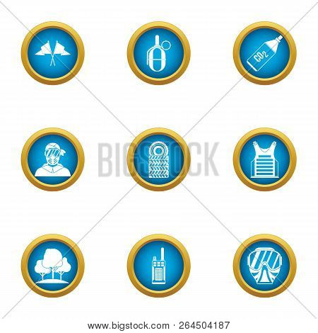 Air Gun Icons Set. Flat Set Of 9 Air Gun Vector Icons For Web Isolated On White Background