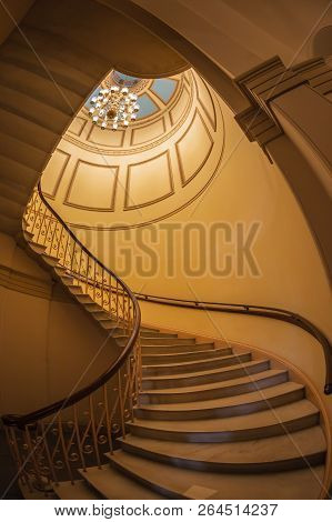 Washington Dc, Usa - September 4, 2018: Interior Staircase In United States Capitol Building.