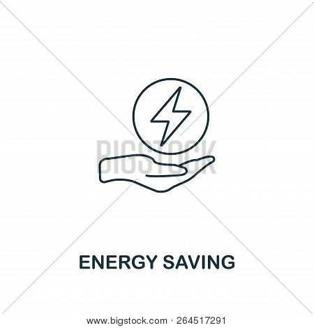 Energy Saving Icon Outline Style. Premium Pictogram Design From Power And Energy Icon Collection. Si