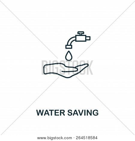 Water Saving Icon Outline Style. Premium Pictogram Design From Power And Energy Icon Collection. Sim