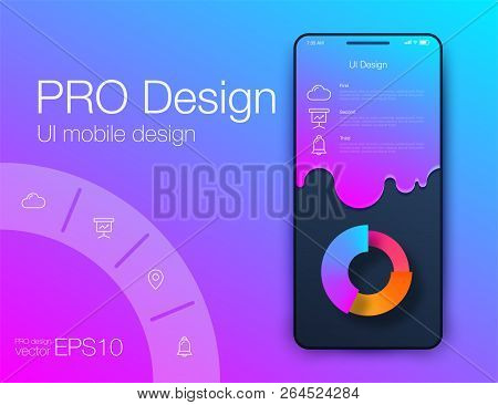 Mobile Phone Application For Analytics. Stock Vector