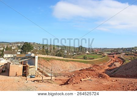 Road Bridge Over A New Bypass Under Construction