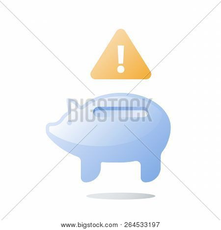Empty Glass Piggy Bank, Budget Plan, Invest Fund Mismanagement, Bad Finance, Need Money, Unexpected 