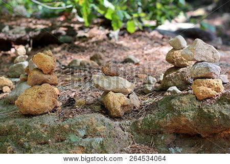 Pyramids And People Of Stones In The Reserve Hrensko, Czech Republic. Trolls And Chedo. Czech Switze