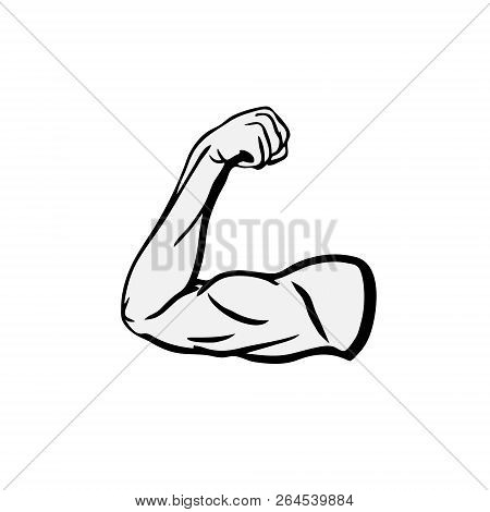 Strong Bodybuilder Biceps Flex Arm Vector Icon
