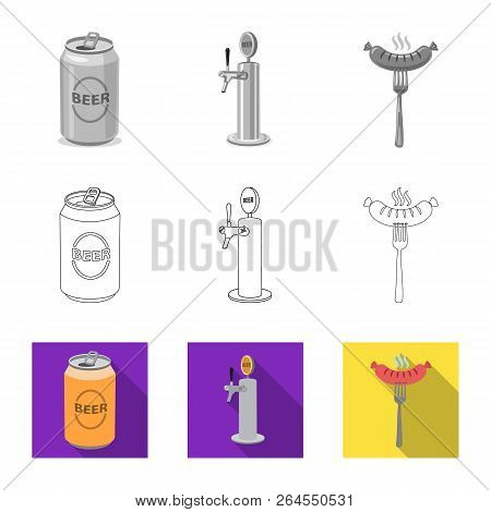 Isolated Object Of Pub And Bar Icon. Set Of Pub And Interior Stock Vector Illustration.