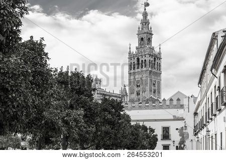 The Giralda Is The Bell Tower Of The Seville Cathedral In Seville, Spain. It Was Originally Built As