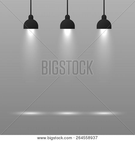 Background With Lighting Lamp. Empty Space For Your Text Or Object. Vector Stock Illustration.