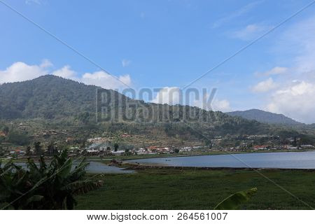 Lake Near The Mountain In Bedugul Bali