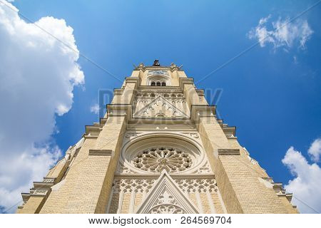 The Name Of Mary Church, Also Known As Novi Sad Catholic Cathedral During A Sunny Spring Afternoon. 