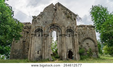 Artvin, Turkey - July 2018: Ruins Of Old Tibetan Monastery And Church In Cevizli Village, Savsat, Ar