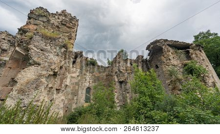Artvin, Turkey - July 2018: Ruins Of Old Tibetan Monastery And Church In Cevizli Village, Savsat, Ar