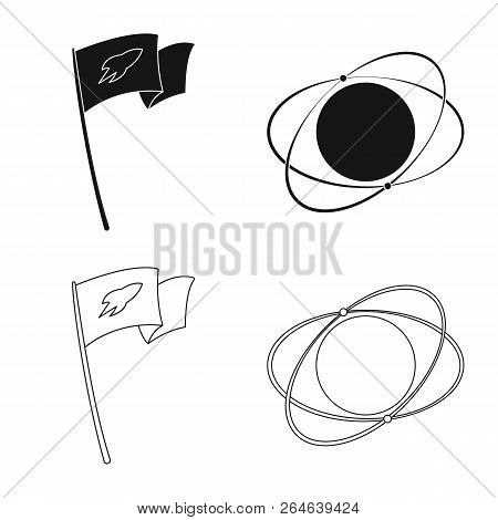 Isolated Object Of Mars And Space Icon. Collection Of Mars And Planet Stock Vector Illustration.
