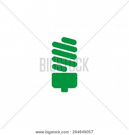 Green Lamp Icon, Eco Concept Product, Vector Illustration.