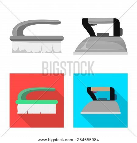 Vector Illustration Of Laundry And Clean Logo. Collection Of Laundry And Clothes Vector Icon For Sto