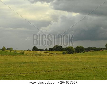 Storm In The Park With Strong Light