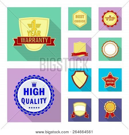 Vector Illustration Of Emblem And Badge Icon. Collection Of Emblem And Sticker Vector Icon For Stock