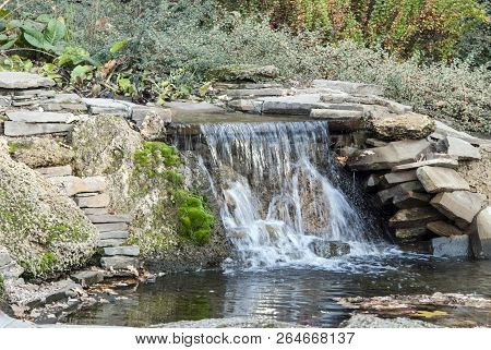 Water Source. Waterfall. Landscaping In The Park