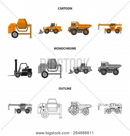 Vector Illustration Of Build And Construction Logo. Set Of Build And Machinery Vector Icon For Stock