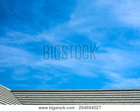 Roof And Blue Sky White Cloud In Morning