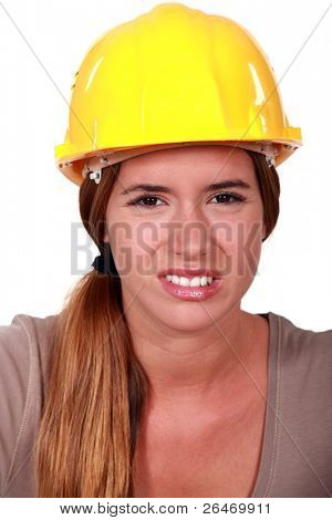 厌恶的 tradeswoman