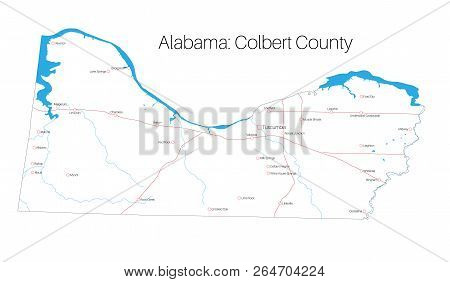 Detailed Map Of Colbert County In Alabama, Usa