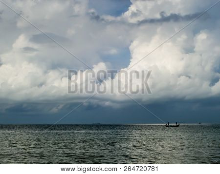 Dark Sea Before Rain Drop