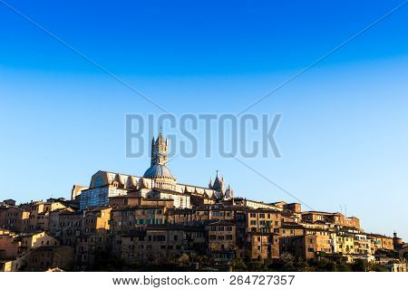View Of The Old Town Of Siena With The Duomo, Italy