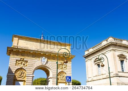 The Porte Du Peyrou (1693) Is A Triumphal Arch In Montpellier, In Southern France