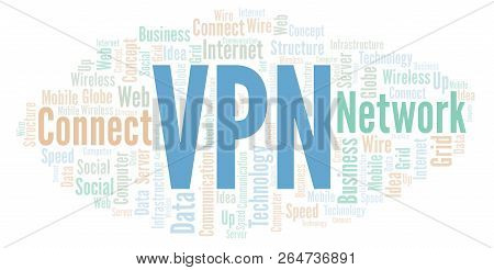 Vpn Word Cloud. Word Cloud Made With Text Only.
