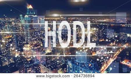 Hodl With The New York City Skyline At Night