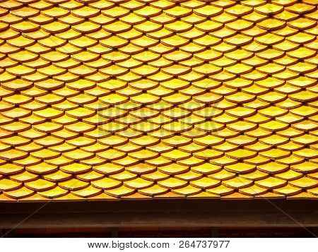 Roof Horizental Line Pattern Texture At Buddha Temple