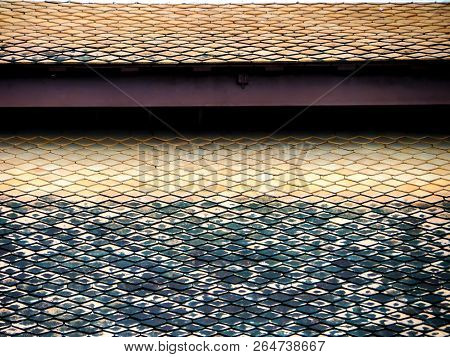 Roof Horizental Line Pattern Background At Buddha Temple