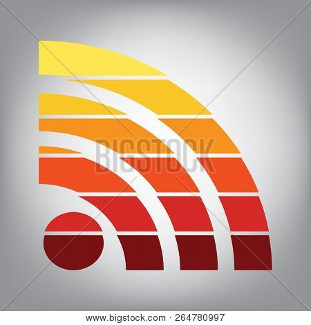Rss Sign Illustration. Vector. Horizontally Sliced Icon With Col