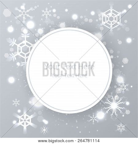 Creative Christmas Shyning Background With Snowflakes And Magic Lights , New Year Sale Broshure And 