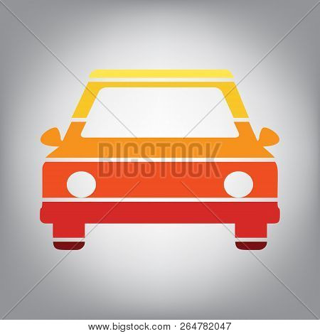 Car Sign Illustration. Vector. Horizontally Sliced Icon With Col