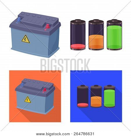 Vector Illustration Of Electricity And Electric Sign. Collection Of Electricity And Energy Stock Vec