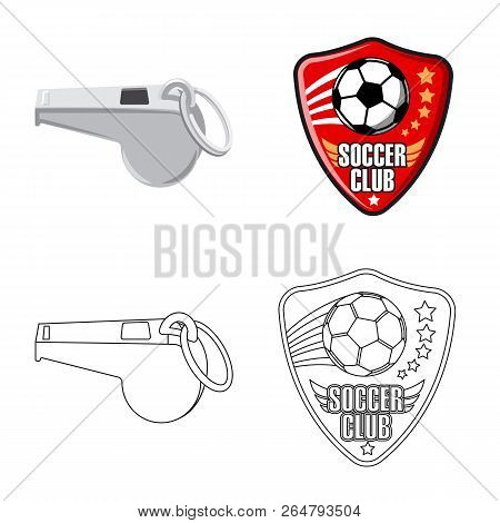 Vector Design Of Soccer And Gear Sign. Set Of Soccer And Tournament Stock Vector Illustration.