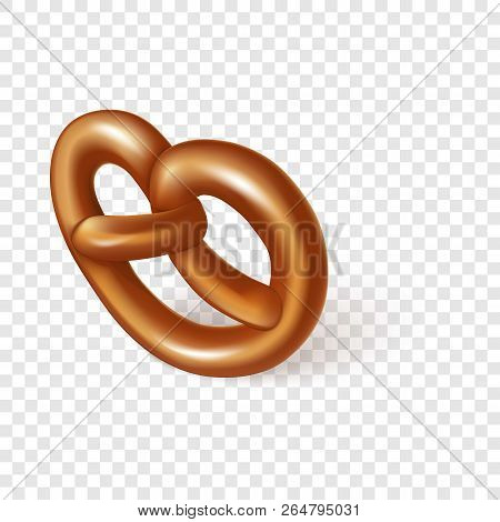Soft Pretzel Icon. Realistic Illustration Of Soft Pretzel Vector Icon For Web Design On Transparent 