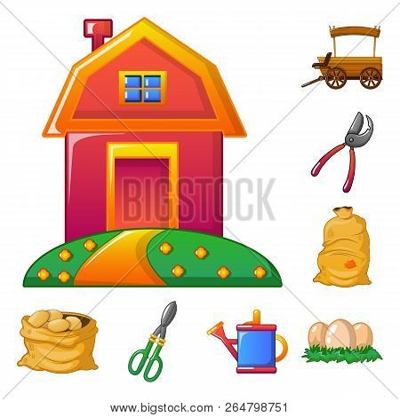 Vector Illustration Of Farm And Agriculture Icon. Set Of Farm And Plant Vector Icon For Stock.