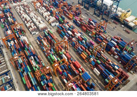Kwai Tsing, Hong Kong, 09 October 2018:- Kwai Tsing Container Terminals in Hong Kong