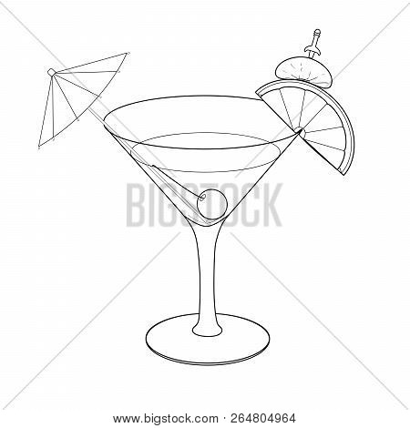 Bloody Mary Cocktail Hand Drawn. Raster Object On A White Background. Coloring Book