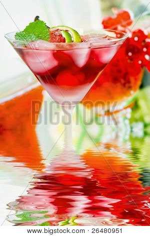 Sommer alkoholholdige rekreative drink med mynte og citron